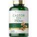 Castor Oil 750mg | 200 Softgel Pills | Traditional Herb | Non-GMO, Gluten Free Supplement | by Carlyle