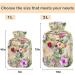 NAANLE Hot Water Bottle with Lid - 1L Transparent Watercolor Flower Design for Pain Relief & Heat Therapy - Buy Online on GoSupps.com