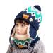 DORRISO Cute Kids Caps Scarf Set Autumn Winter Kids Newborn Baby Caps and Scarf Girls Boys Knitted Warm Comfortable Beanies Hat Blue B L