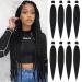 Beyond Beauty 8 Packs Black Pre Stretched Braiding Hair Synthetic Yaki EZ Braiding Coi Leray Braids Knotless Braiding Hair Extensions Pre Stretched Hot Water Setting Crochet Braids 42Inch(#1B) 8Packs-42Inch #1B
