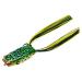 BOOYAH Poppin' Pad Crasher Topwater Bass Fishing Hollow Body Frog Lure with Weedless Hooks Leopard Frog