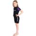 Kids 2mm and 3mm Wetsuits - Youth Premium Neoprene Shorty Swim Suits | Purple Trim - Size 4 - Buy Online on GoSupps.com