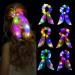 Neon Light Up Bow Scrunchies for Girls Cute Led Hair Scrunchie Ponytail Holders Scarf Hair Ties Women Rave Accessories Glow in the Dark Party Favors Supplies Birthday Halloween Christmas 6 Pack pattern 1