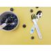 EXZACT Kids Cutlery Set - 6pcs Stainless Steel 18/10 Children's Flatware with Plastic Handles - BPA Free Toddler Utensils - Stars & Dots Design - 2 Forks, 2 Knives, 2 Spoons - Buy Online on GoSupps.com