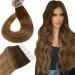 Hetto Tape Extensions Real Hair Balayage Tape Extensions Remy Tape Hair Waring real hair smooth tape in extensions real hair medium brown to light brown and dark blond balyage #6/8/14 60cm 50g 60 cm 1-2 #6/8/14