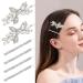 6-Piece Rhinestone Bridal Hair Clips Set - Crystal Leaf Wedding Hair Pins for Brides, Bridesmaids, Flower Girls - Silver Barrette Jewelry - Buy Online on GoSupps.com
