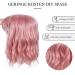 PARXITN Wavy Bob Wig with Bangs - Natural Synthetic Short Curly Hair Wig for Women - F5# Pink - Perfect for All Occasions - Buy Online on GoSupps.com