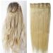 Clip in Extensions Real Hair - Remy Real Hair Hair Part 1 Tresse with 5 Clips hair extension 60cm -105g ( #613 HELDBLOND) 60 cm (105 g) #613 light blonde
