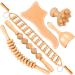 Binlingdaily 6PCs Holz therapy massage device for body formation Maderoterapia set against cellulite lymphatic drainage curved wooden massager cup roller set for legs stomach