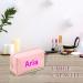 Personalized PU Leather Makeup Bag | Custom Gift for Women | Waterproof Toiletry Pouch for Mom | Pink Cosmetic Travel Bag - Buy Online on GoSupps.com