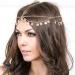 Runmi Head Chain with Zechin Tassels Bridal Headpiece Headband Festival Hair Accessories for Women Girls (Golden)
