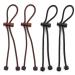 Pulleez Plus Sliding Ponytail Holder  13 Set of 4 - Acrylic Charms - 2 Brown/ 2 Black Elastic Hair Ties