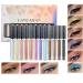Petansy Liquid Eyeshadow Set 12 Colors Glitter Eyeshadow Matte Shimmer Metallic Liquid Eyeshadow Waterproof Long Lasting Sparkling Eyeshadow Kits