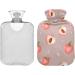 Naanle Cute Peach Heat Bottle with Cover - 1L Hot Water Bottle for Bed Hands & Feet - Heat & Cold Therapy - International Shipping - Buy Online on GoSupps.com