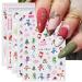 JMEOWIO 10 Sheets Christmas Pink Nail Art Stickers Decals Self-Adhesive Snowflake Winter Holiday Cute Snowman Nail Supplies Nail Art Design Decoration Accessories