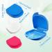 Buy Euppsiiu 3-Piece Braces & Denture Protection Box Set - Tooth Rail Case Prosthesis Container in White Blue Pink - Ideal for Dentures & Braces - Buy Online on GoSupps.com