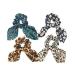 Fodattm Set of 4 Leopard Elastic Rabbit Ear Hair Scrunchies Hair Band Bowknot Hair Rope Ponytail Holder Hair Ties