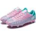 LEOCI Unisex Soccer Cleats Firm Rugby Boots 4.5 Pink-Aquamarine - Men's and Women's Outdoor Football Shoes - Buy Online on GoSupps.com