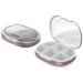 Pill Organizer Pill Box 2 Pack Small Pill Case for Purse & Pocket Daily Medicine Vitamin Pill Box Fish Oil Box Supplement Box 2 Pcs (Six-Compartment) (Russet)