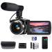 YEEIN 4K Video Camera, Camcorder with 3" Touch Screen and 32G Card, WiFi Digital Camera, 18X Digital Zoom, Vlogging Camera for YouTube, Kids Video Camera, Remote, Microphone