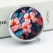 Round Pill Box with Tropical Flowers - 3 Compartment Decorative Metal Portable Organizer for Travel - Buy Online on GoSupps.com