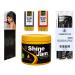 Hair Wax Stick and Edge Control Bundle with AMPRO Shine 'n Jam Extra Hold Conditioning Hair Gel 16oz 2 BTL Hair Wax Sticks 15g Ms. Remi Sapphire Edge Laying Scarf 60"x4" Black UniBeauties 12 PC Comb set -with Edge Brush 3 Alligator Hair Clips