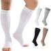 White Open Toe Compression Socks 20-30mmHg Toeless Compression Socks for Reduce Swelling and Alleviates Varicose Veins White X-Large