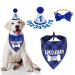 ADOGGYGO Dog Birthday Party Supplies, Boy Dog Birthday Hat with Numbers, Plaid Dog Puppy Birthday Bandana and Blingbling Dog Bow Set