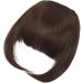 Medium Brown Clip In Bangs Hair Extensions - Thick Straight Neat Front Bangs Fringe for Women - Buy Online on GoSupps.com