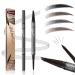 4-Tip Microblading Eyebrow Pen Waterproof Eyebrow Pencil Microblade Eyebrow Pens for Women Long-Lasting Magic Eye Brow Pencil with 4 Fork Tip for Makeup Cosmetics (grey) 3# Grey