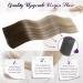 LAAVOO Virgin Remy Hair Extensions Ombre Dark Brown to Blonde | 50cm Real Hair Tresses for Seamless Sewing & Injection - Buy Online on GoSupps.com