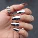 MISUD Medium Coffin Press on Nails - Glossy Silver Chrome Metallic False Nails (01-O) - Buy Online on GoSupps.com