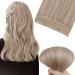 Easyouth Blonde Wire Hair Extensions Human Hair Highlight Wire Extensions 12 Inch 70g Ash Blonde Secret Hair Extensions Fish Line Hair 12 Inch 1-Wire #18P613