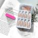 SINLOV Almond False Nails Glitter Press on Nails Nude Long Acrylic Art Full Cover Fake Nails Pink Gradient French Fake Nails for Women and Girls - Buy Online on GoSupps.com