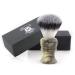 Haryali London Razor brush - shaving brush synthetic - unique and elegant design roof hair brush shaving brush - buffalo horn imitation - noble resin handle