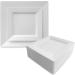 Oasis Creations White Square Plates Set 10 - 50 Count - Premium Hard White Disposable Plastic Plates - 10-Inch - Reusable & Disposable - Perfect for Salads, Appetizers, Dinners, Parties - Buy Online on GoSupps.com