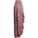 Sanahy Women Boho Floral Print Maxi Dress - Red XL | High Low Ruffle Hem, Elastic Waist, Beach Chic Style - Buy Online on GoSupps.com