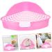 VILLFUL Box Rabbit Toilet Bunny Accessories Small Animal Critter Bath Pet Tub Plastic Cat Litter Tray 33X29.5X14CM Pink - Buy Online on GoSupps.com