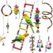 EBaokuup 10 Packs Bird Swing Chewing Toys- Parrot Hammock Bell Toys Parrot Cage Toy Bird Perch with Wood Beads Hanging for Small Parakeets, Cockatiels, Conures, Finches,Budgie,Parrots, Love Birds