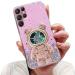 Tivenfezk Nadoli for Samsung Galaxy S22 Ultra Treisand B r Astronaut Hidden Stand Shell cartoon glitter astronaut stand soft silicone bling mobile phone case transparent protective cover samsung galaxy s22 ultra pink pink