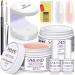 Saviland Builder Nail Gel Kit: Nail Extension Kit With Mini Nail Lamp Clear Pink Builder Gels Builder Gels For Nails Kit for Nail Extension Nail Strengthen with Nail Art Manicure Tools Nail Gifts 01-Clear & Nudes Pink