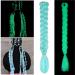 Huiguli Braiding Hair Extension Grow in the Dark for Women Fluorescent Ombre Jumbo Braiding Wigs Kanekalon for Twist Braiding for Women (Green)