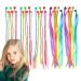Viksaun 30 pieces of colorful hair strands with hair clips braided hair braid extensions attachments with neon snap for birthday celebrations and children hair accessories
