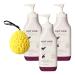 Goat Milk Lotion | Bundled With Bath Sponge - Creamy Body Moisturizer With Fresh Canadian Goat Milk Vitamins A B3 Potassium Zinc Selenium Gentle Skin Pack Of 3