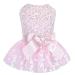 Cutebone pink dog dress outfit puppy skirt glossy embroidered tutu with loop pet clothing girls for wedding birthday party cat clothing dd16xxs-de xxs red embroidered dress