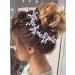 IYOU Bridal Wedding Hair Vine Blue Flower Hair Accessories Crystal Pearl Headband Bride Bridesmaid Headpiece for Women