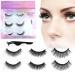 6 Pcs Self Adhesive Eyelashes Reusable Self Adhesive Eyelashes No Glue Eyelashes and Waterproof Wispy Lashes with Tweezers Self-Adhesive False Eyelashes Natural Look 3 Pairs