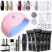 Modelones Poly Nail Gel Kit - Nail Extension Gel Kit 6 Colors with 48W Nail Lamp Slip Solution Rhinestone Glitter All In One Kit for Nail Manicure Beginner Starter Kit DIY at Home Kit Gift for Women S1-BLACK GOLD