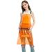 MIKI WELL Hair Stylist Apron - Adjustable Apron with Pockets Orange - Buy Online on GoSupps.com