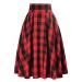 Women short winter chiffon swing bell rock Elegant Flowers A-line solid draped flower pattern fold skirt casual midi winter skirt fold skirt red xxl